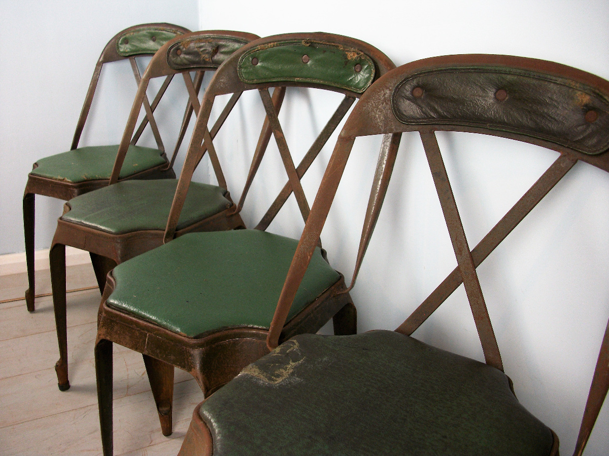 Rare Set of Four Stacking Chairs by Evertaut